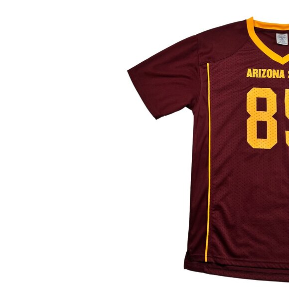 NWT Threads Boy's S/S ARIZONA STATE SUN DEVILS V-Neck Jersey Maroon Gold XL - Picture 3 of 12